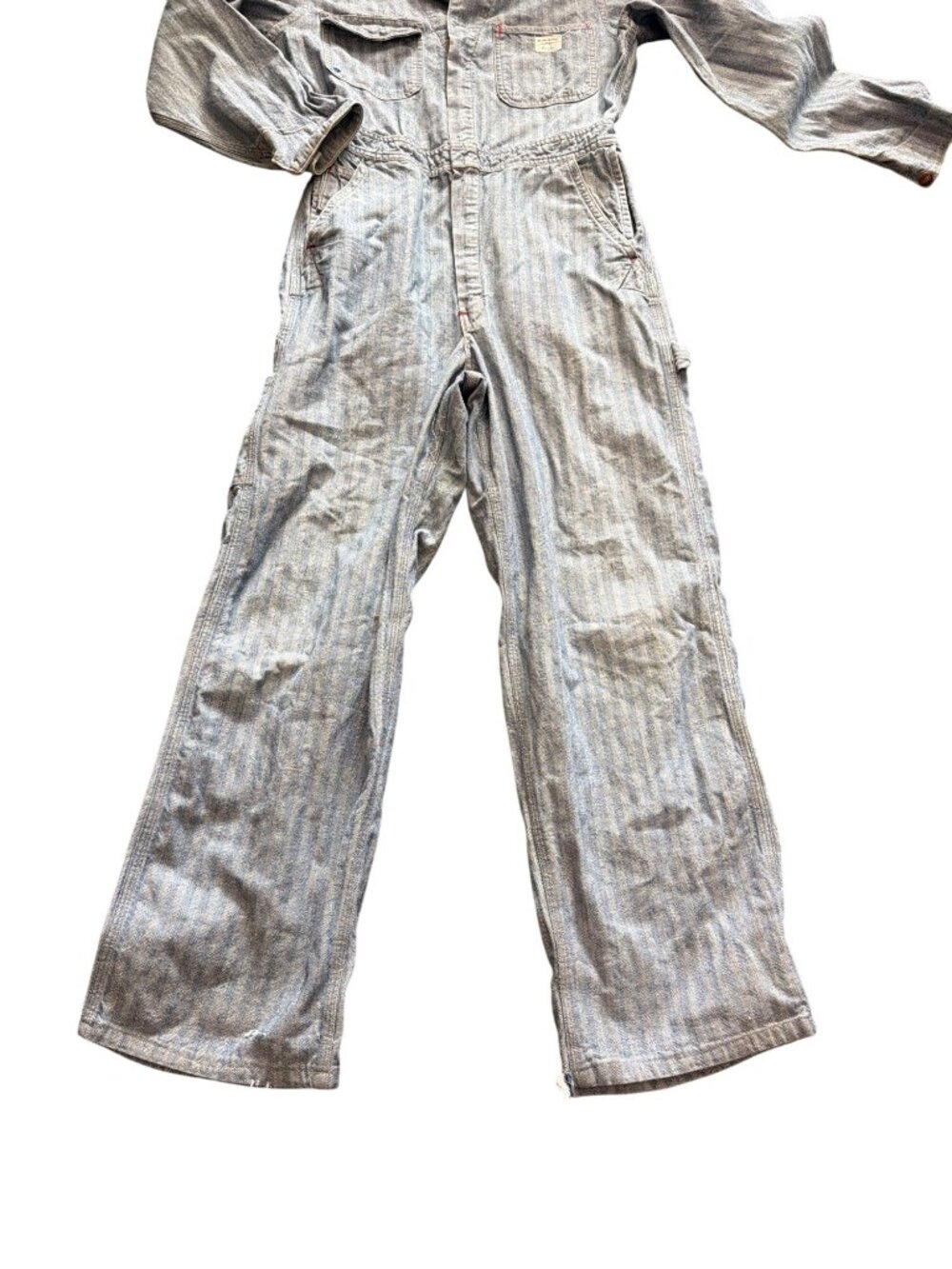 VTG Big Mac Penneys HBT Work Coveralls Herringbone Twill Scovill Zip Sanforized - Picture 7 of 13